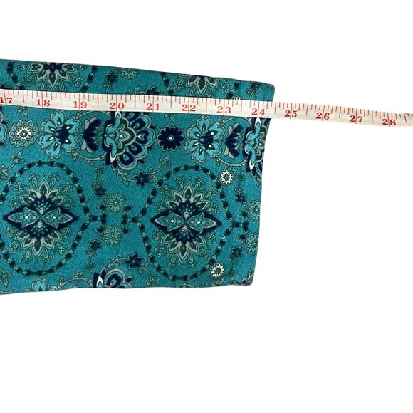 Liz Claiborne Nightgown Size L Teal Medallion Print Sleepwear Quiet Luxury Style - Picture 9 of 11